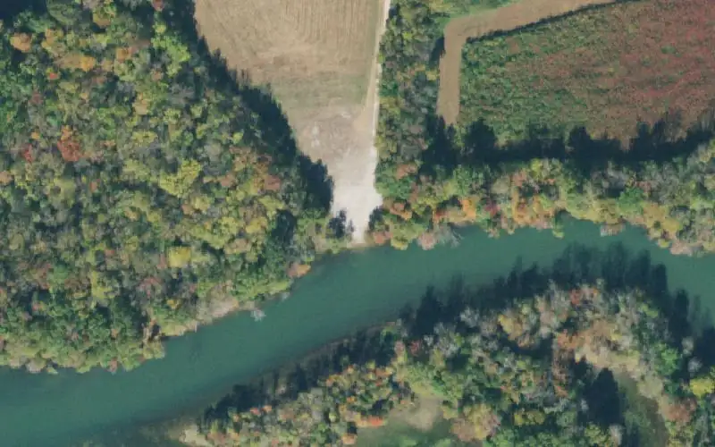 Aerial photo of the area around Clark Hill Boat Ramp, Coffee County