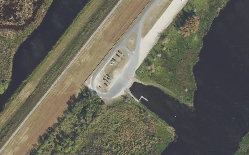 Aerial photo of the area around Cliff Betts Jr. Lakeside Recreation Area (Culvert 7), Okeechobee County