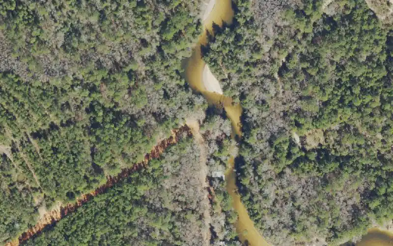 Aerial photo of the area around Coldwater Creek - Old Steel Bridge Access, Santa Rosa County