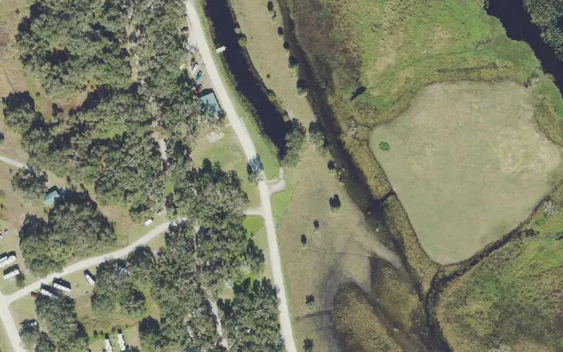 Aerial photo of the area around Coleman Landing at Shady Oaks Recreation Area - Canoe and Kayak Launch, Polk County