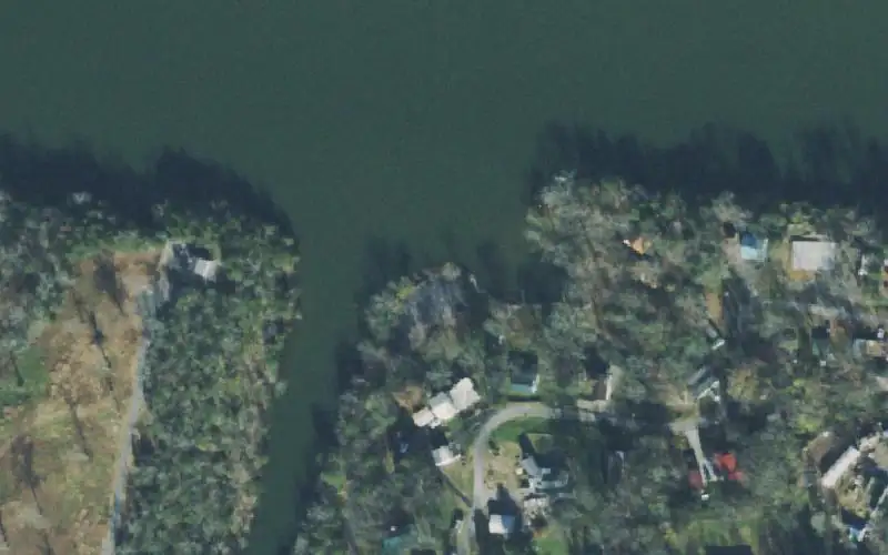 Aerial photo of the area around Coles Ferry, Wilson County