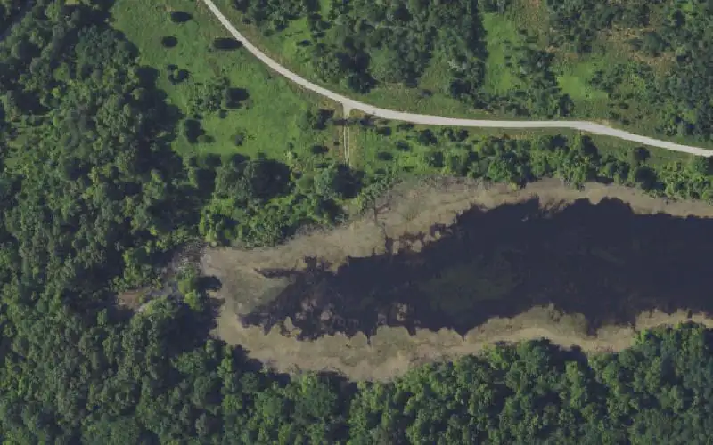 Aerial photo of the area around Community Lake 1, Ohio County