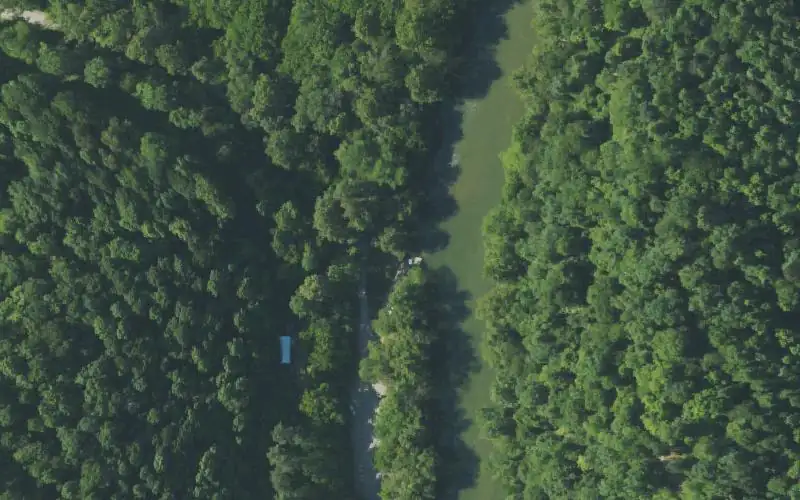 Aerial photo of the area around Confluence, Leslie County