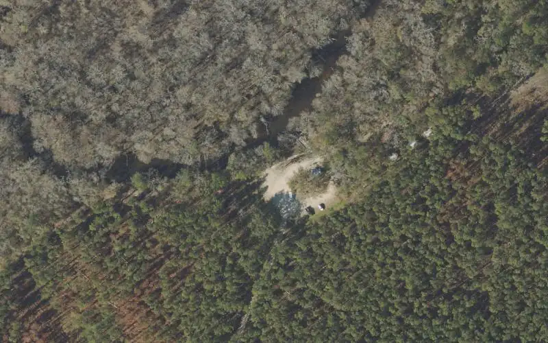Aerial photo of the area around Cotton Landing Canoe Launch, Washington County