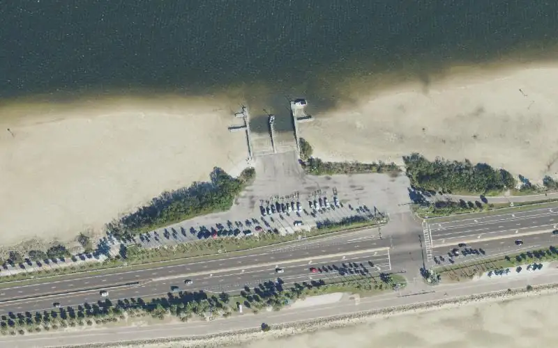 Aerial photo of the area around Courtney Campbell Causeway Public Boat Ramp, Hillsborough County