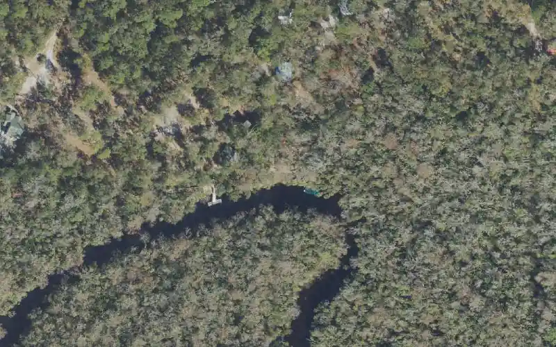 Aerial photo of the area around Cracker Creek Canoeing - Launch and Rentals, Volusia County