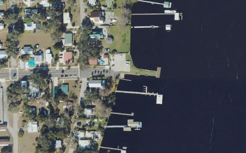 Aerial photo of the area around Crescent Lake Public Boat Ramp, Putnam County