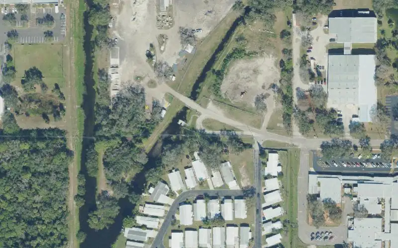 Aerial photo of the area around Cross Bayou Canal Canoe/Kayak Launch Dock, Pinellas County