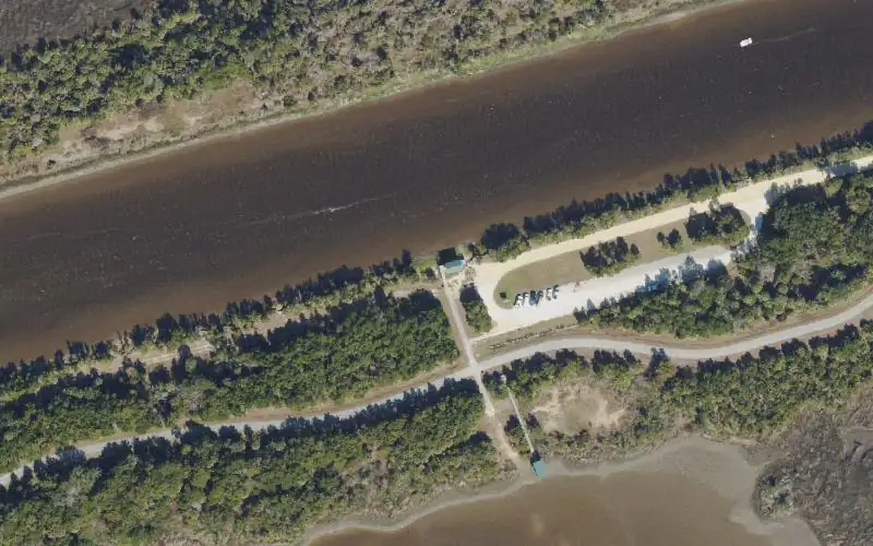 Aerial photo of the area around Cross Florida Greenway - Withlacoochee Bay Trail - 4.5 mile Canal Side Kayak Launch, Citrus County
