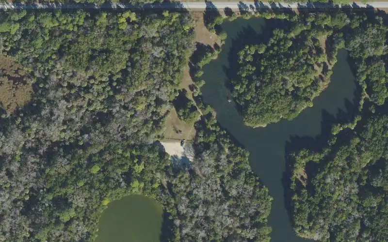 Aerial photo of the area around Crystal River Preserve State Park - Mullet Hole Kayak Launch, Citrus County