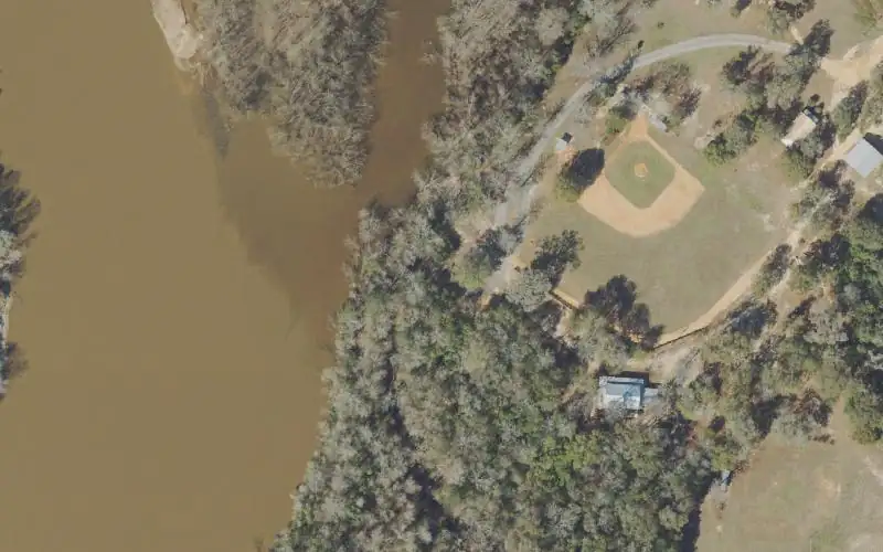 Aerial photo of the area around Curry Ferry Public Boat Ramp, Holmes County