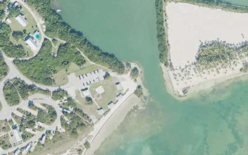 Aerial photo of the area around Curry Hammock State Park Canoe/Kayak Launch, Monroe County