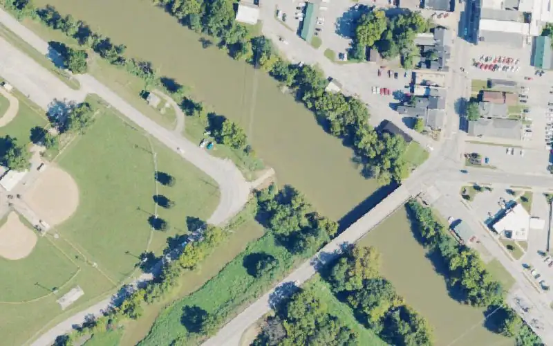 Aerial photo of the area around Cynthiana, Harrison County