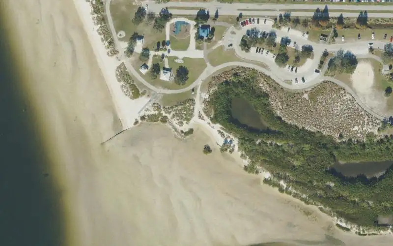 Aerial photo of the area around Cyoress Point Park Paddlecraft Launch, Hillsborough County