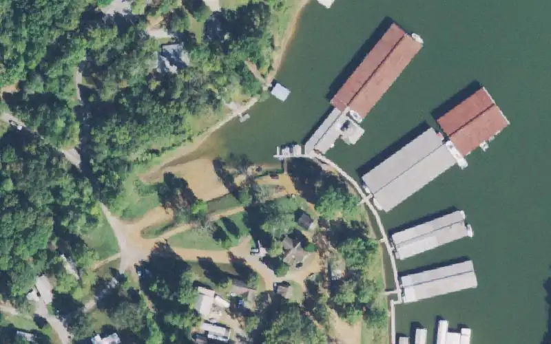 Aerial photo of the area around Cypress Bay Resort, Henry County