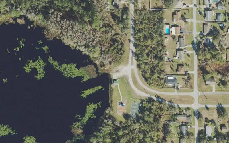 Aerial photo of the area around Cypress Lake Park (Deland), Volusia County