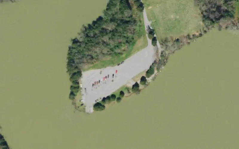 Aerial photo of the area around Davis Creek Access Area, Campbell County