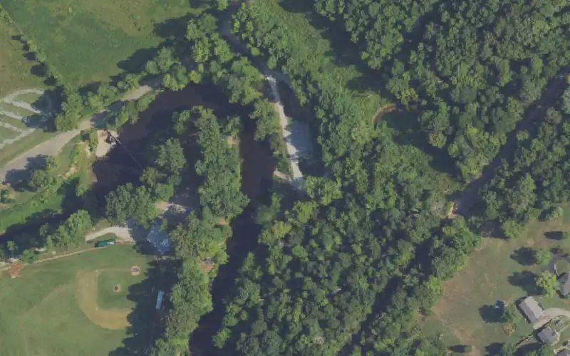 Aerial photo of the area around Dawson Springs Ramp, Hopkins County