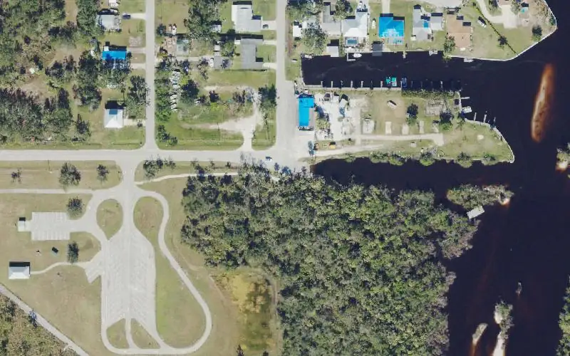Aerial photo of the area around Deep Creek Park Public Boat Ramp, DeSoto County