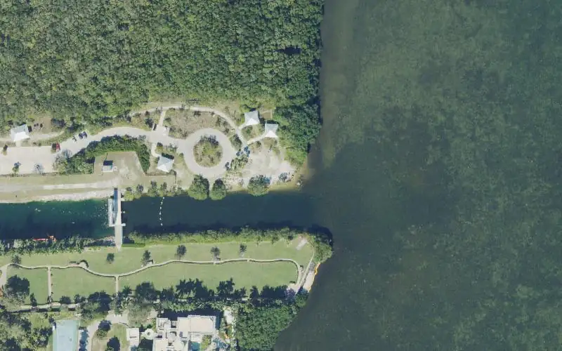 Aerial photo of the area around Deering Point Park Paddlecraft Launch, Miami-Dade County