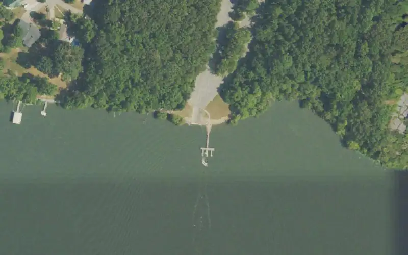 Aerial photo of the area around Devil's Elbow Corps Ramp, Trigg County