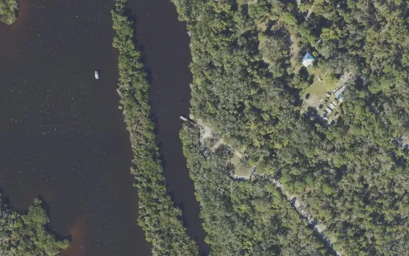 Aerial photo of the area around Donald MacDonald Park and Campground, Indian River County