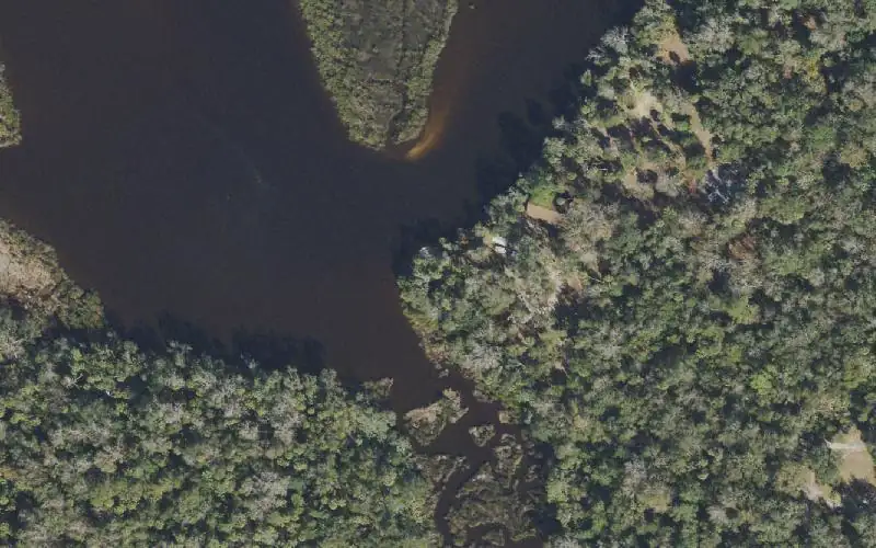 Aerial photo of the area around Doris Leeper Spruce Creek Preserve - Kaye Access, Volusia County