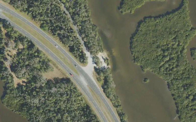 Aerial photo of the area around Doris Leeper Spruce Creek Preserve - Sleepy Hollow Access, Volusia County