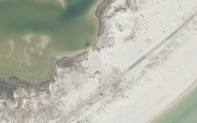 Aerial photo of the area around Dr. Julian G. Bruce St. George Island State Park - East Slough Sand Ramp, Franklin County