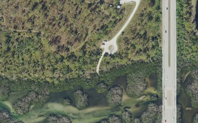 Aerial photo of the area around Dr. Willard ""Bill"" Coy Preserve Kayak Access, Charlotte County