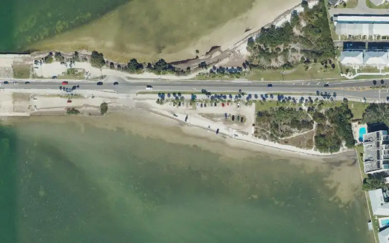 Aerial photo of the area around Dunedin Causeway Ward Island Non-Motorized Watercraft Launching Beach, Pinellas County