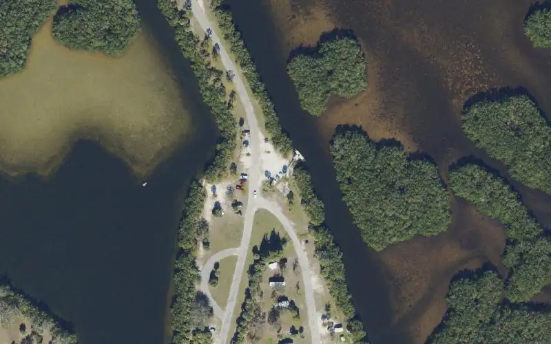 Aerial photo of the area around E.G. Simmons Park - Canoe/Kayak Launch, Hillsborough County