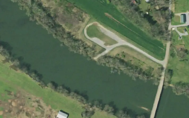 Aerial photo of the area around Easterly Bridge, Greene County