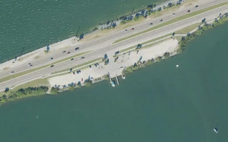 Aerial photo of the area around Eau Gallie Causeway, Brevard County
