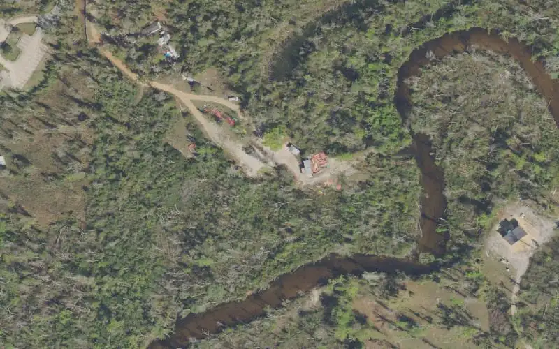 Aerial photo of the area around Econfina Creek - Canoe Livery (Privately Owned), Washington County