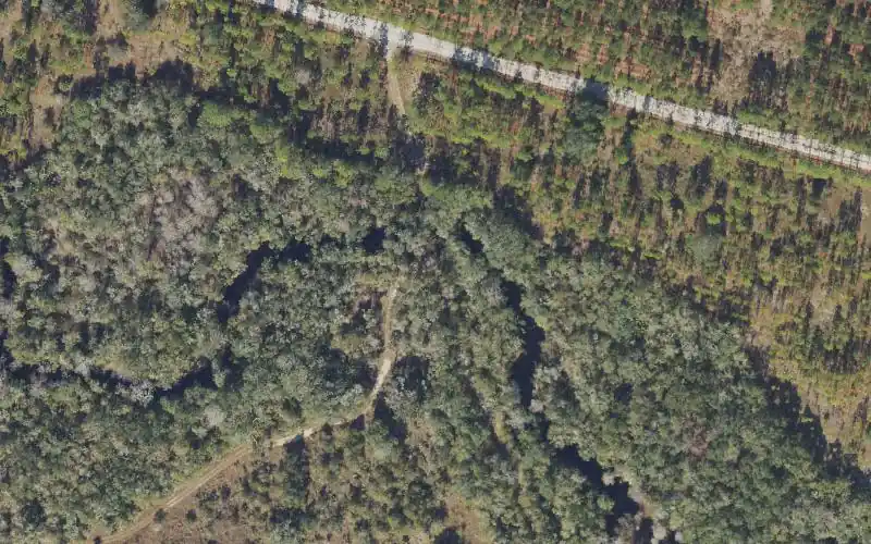 Aerial photo of the area around Econfina River Mile 15.3 - Canoe Access - Cemetary Road East, Taylor County
