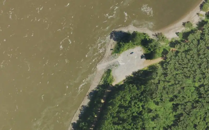 Aerial photo of the area around Ed Whitfield Ramp, Carlisle County