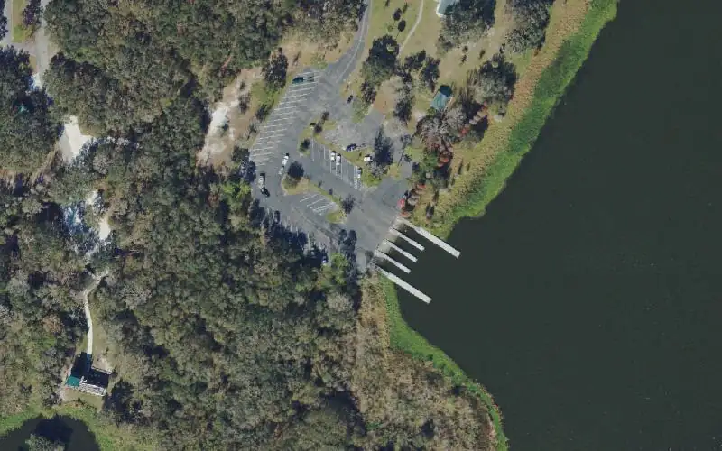 Aerial photo of the area around Edward Medard Park Boat Ramp, Hillsborough County