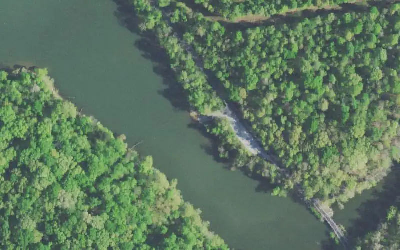 Aerial photo of the area around Eldridge Slough Ramp, Hamilton County