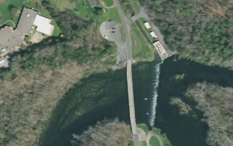 Aerial photo of the area around Emmett Bridge Access, Sullivan County