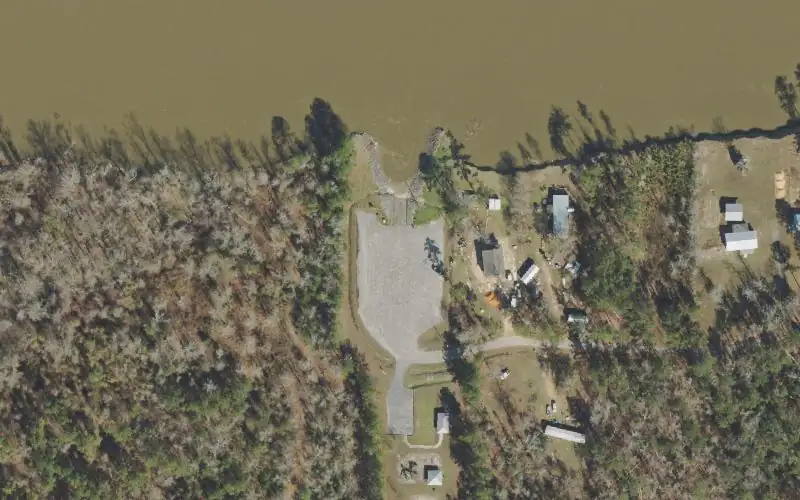 Aerial photo of the area around Estiffanulga Park Public Boat Ramp, Liberty County
