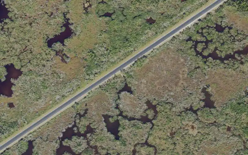 Aerial photo of the area around Everglades National Park - Noble Hammock Canoe Trail Take-Out, Miami-Dade County