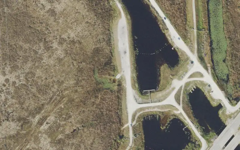 Aerial photo of the area around Everglades WMA - Krome Avenue at Mile 36 - Airboat Ramp, Miami-Dade County