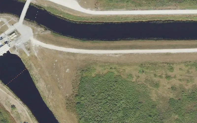 Aerial photo of the area around Everglades WMA - Levee 5 Airboat/Buggy Ramp at 14.5 Miles, Broward County