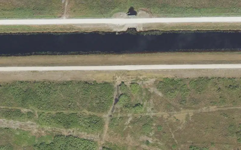 Aerial photo of the area around Everglades WMA - Levee 5 Airboat/Buggy Ramp at 14 Miles, Broward County