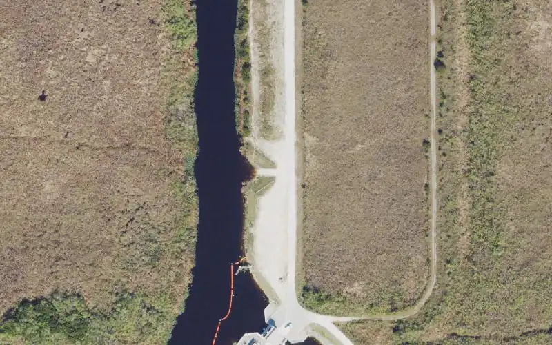 Aerial photo of the area around Everglades WMA - Tamiami Trail (Mile 30.0) at L-67A Canal (Closed during canal dredging starting 2/26, Miami-Dade County