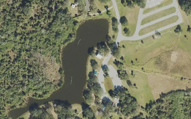 Aerial photo of the area around F. Burton Smith Regional Park Kayak Access, Brevard County