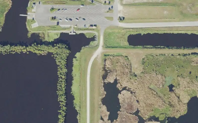 Aerial photo of the area around Fellsmere Grade Recreation Area - Headwaters Lake Kayak Access, Indian River County