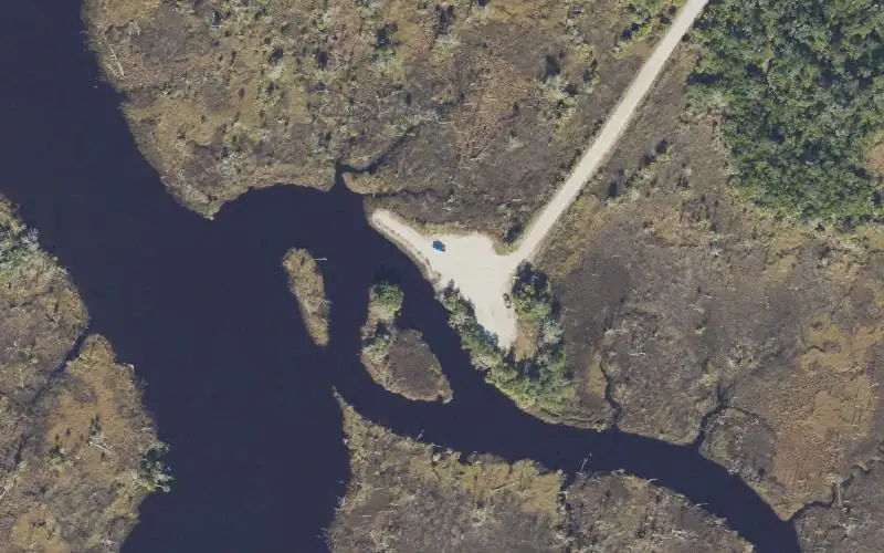 Aerial photo of the area around Fenholloway River - Peterson Landing Canoe Access, Taylor County
