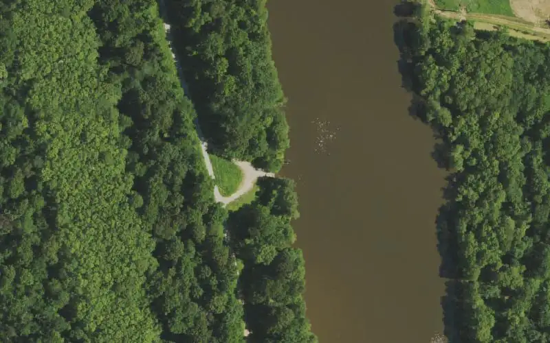Aerial photo of the area around Fish Lake Boatwright, Ballard County